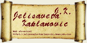 Jelisaveta Kaplanović vizit kartica